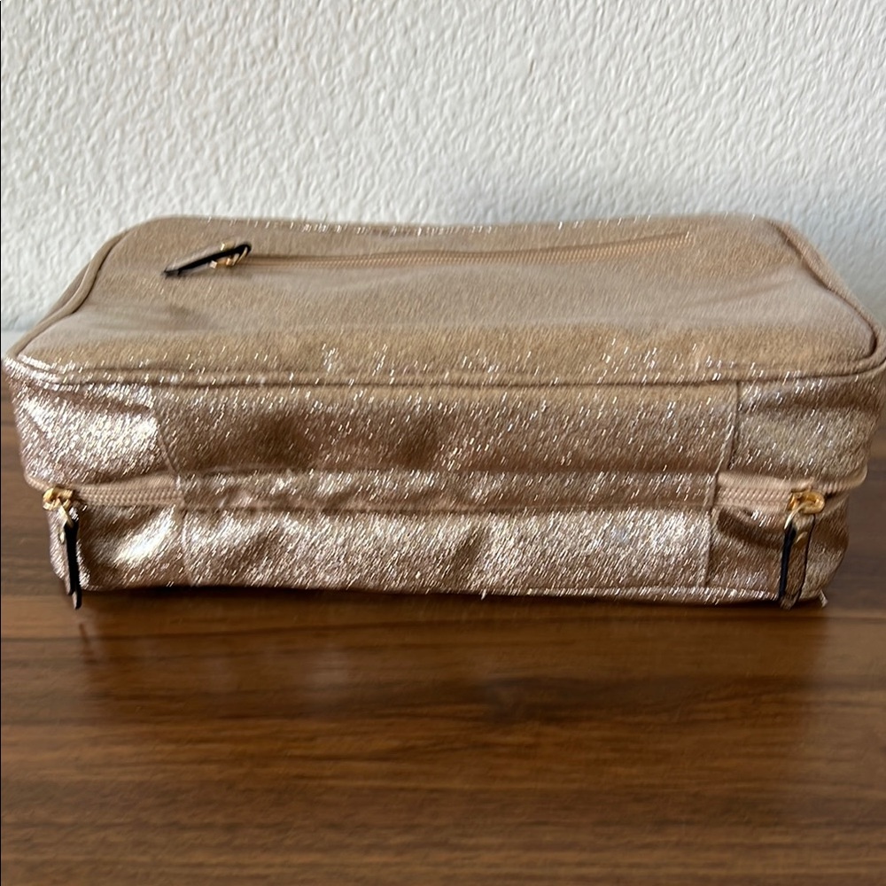 Tender Love + Carry Gold Cosmetic Bag with Shimmer Finish - Picture 6 of 7